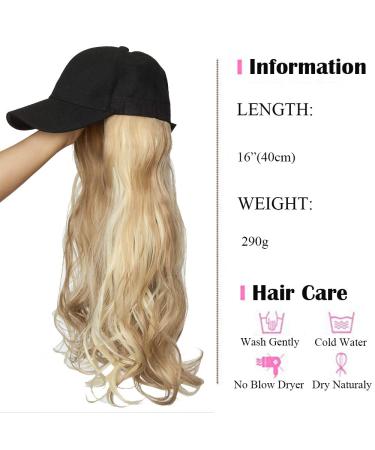 SEGO Hair Extension with Baseball Cap - Wavy Sandy Blonde Wig Hairpiece #12P613 | Realistic & Easy Wear - Buy Online on GoSupps.com