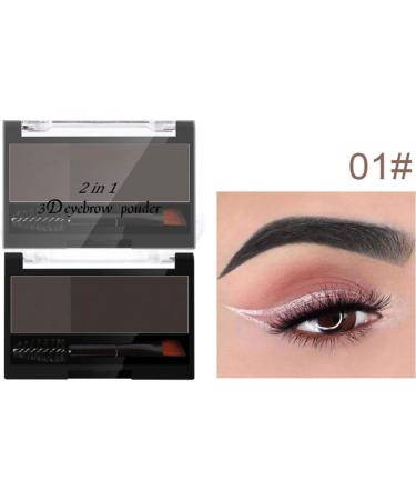 Adjustable Instant Eyebrow Stamp 3D Waterproof brow Powder Stamper Brush Kit Reusable Eyebrow Shaping Stencil Create Delicate Brow Shape Effortlessly /550 (Color : Khakis+Dark Coffee) - Buy Online on GoSupps.com