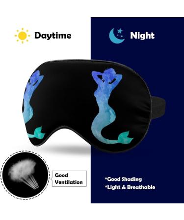Watercolor Mermaid Sleep Mask - Adjustable Eye Cover for Sleeping, Travel, and Nap - Blocks Light for Men and Women - Buy Online on GoSupps.com