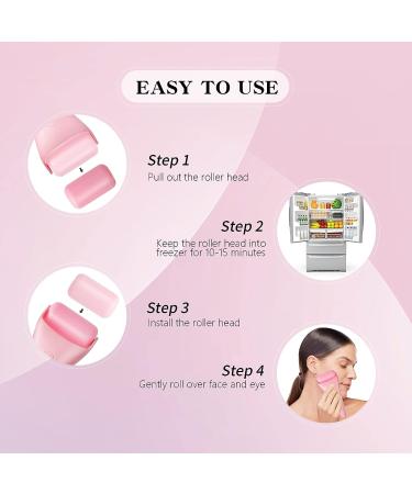 Ice Roller for Face and Eye - Facial Skin Care Tool for Puffiness, Migraine Relief, and Minor Injuries - Reusable Beauty Roller - Pink - Buy Online on GoSupps.com