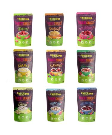Freeze Dried Fruit Tasting Kit – Unsweetened Dried Fruit – Topping for Cereal, Porridge – Fruit Snacks – Full of Taste – 225g by NutriPur