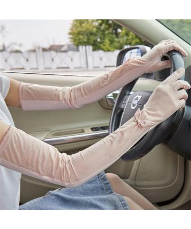 Summer Women's Long Ice Silk Lace Gloves for Driving & Riding - 59*8.5cm - Buy Online on GoSupps.com