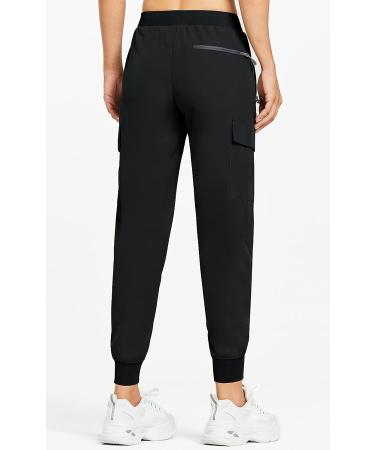 MASKERT Women's Cargo Joggers - Quick Dry Lightweight Hiking Pants for Lounge, Workout & Outdoor Activities | Black, Medium - Buy Online on GoSupps.com