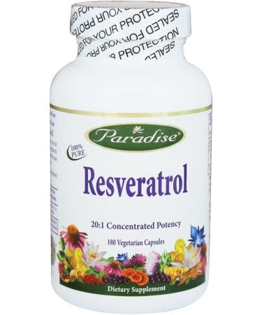 Paradise Herbs Resveratrol 180 Veg Capsules - Antioxidant & Anti-Aging Support - Buy Online on GoSupps.com