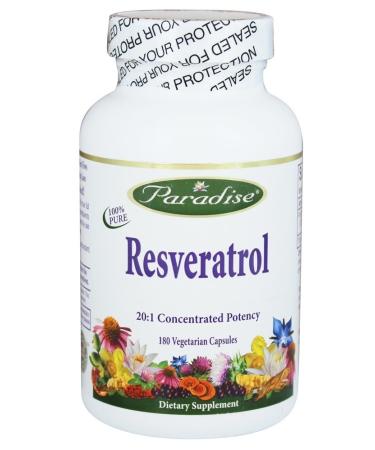 Paradise Herbs Resveratrol 180 Vegetarian Capsules