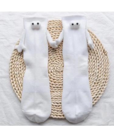 VVZZL Funny Magnetic Suction 3D Doll Couple White Socks - 3 Pairs - Buy Online on GoSupps.com