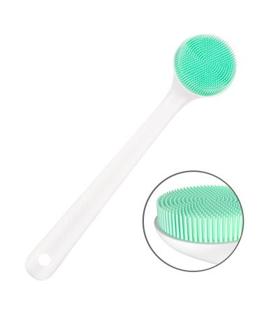 Silicone Body Scrubber Exfoliator, Back Brush Scrubber Long Handle for Shower with Soft Bristles, Shower Brush Scrubber for Body Men and Women, BPA Free, Non-Slip 1 Count (Pack of 1)