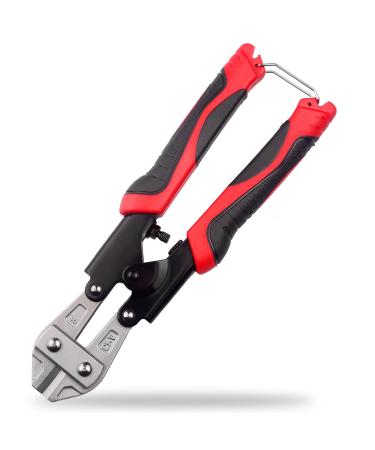 Heay Duty 8" Bolt Cutter Premium CR-V Cutter for Mini Bolt Metal Wire Cable Chain Spring Snips Clippers with Comfortable Convex Hexagon Grip for Higher Friction