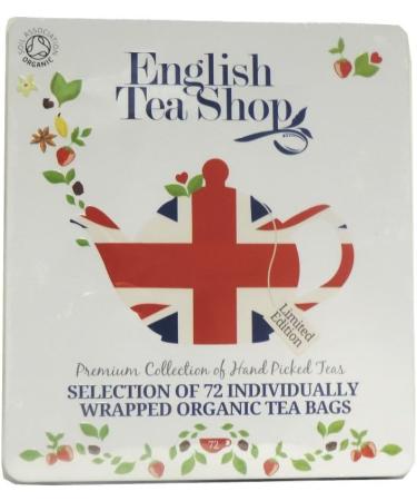English Tea Shop Organic 'Union Jack' Gift Tin - 72 Tea Bags in 9 Flavours 132g U035251 - Buy Online on GoSupps.com