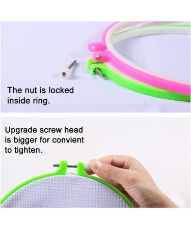 Caydo 6-Piece Embroidery Hoops & 15 Needles Set | Plastic Cross Stitch Hoops, Sizes 3.4-10.4 inch (Multicolor) - Buy Online on GoSupps.com