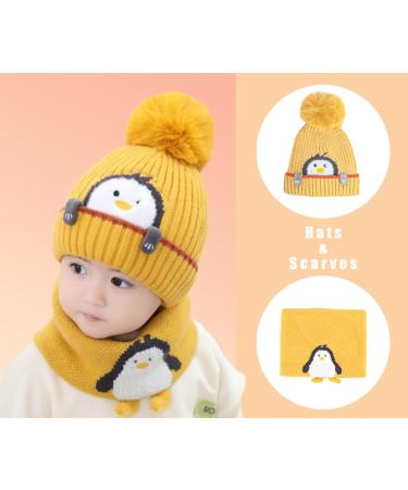 Rayson Kids Winter Hat and Scarf Set - Fleece Lined Beanie with Loop Scarf | Toddler Outdoor Sport Yellow Set - Buy Online on GoSupps.com