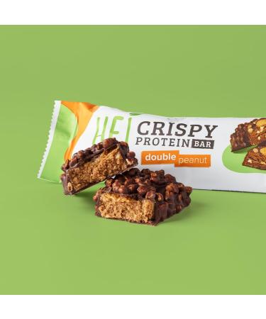 Buy Hej Vegan Crispy Double Peanut Protein Bars | 12 x 45g | Low Sugar High Protein Palm Oil-Free Snack | Only 0.8g Sugar - Buy Online on GoSupps.com
