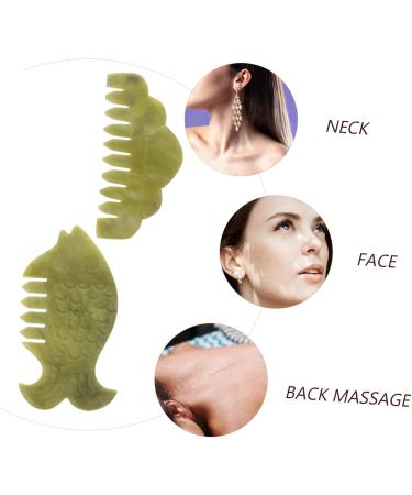 Shop Tovinanna 2-Piece Jade Comb Set | Face & Scalp Massage Tools for Skin Care & Relaxation - Buy Online on GoSupps.com