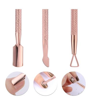 3-Piece Nail Skin Pliers Set Stainless Steel Cuticle Nipper & Remover for Fingernails & Toenails in Rose Gold | Mwoot Cuticle Trimmer with Pusher & Peeler - Buy Online on GoSupps.com