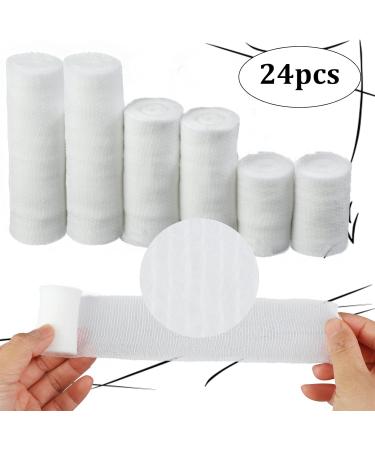24 Rolls White Halloween Gauze Stretch Bandage - 5 Yards Mummy Wrap for Cosplay Costume Accessories & Zombie Props - Buy Online on GoSupps.com