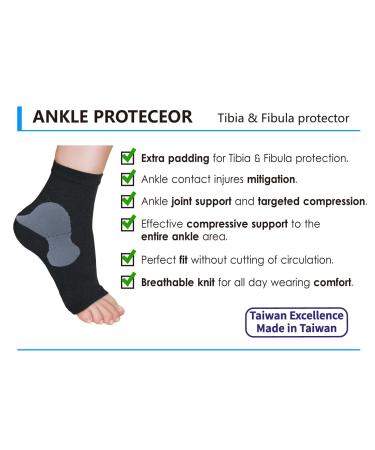 Buy Ankle Protector for Tibia & Fibula - Compression Support for Strains & Sprains - Daily Use | Taiwan Excellence L/XL Black - Buy Online on GoSupps.com