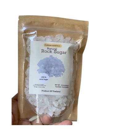 Natural Crystal Rock Sugar 4.4oz(125g) Cane Sugar Clear White Color for Baking Coffee Herbal Tea Soup - Buy Online on GoSupps.com