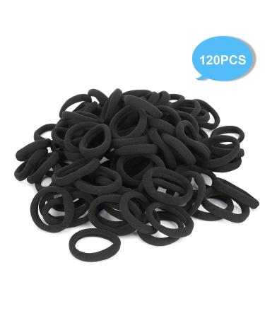 Ansnbo 120PCS Black Seamless Thick Hair Ties - Elastic Ponytail Holder for Women - Buy Online on GoSupps.com