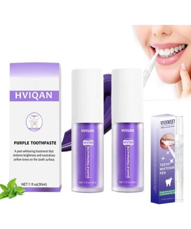 Purple Whitening Toothpaste-3pcs Purple Corrector Toothpaste-Oral Cleaning Toothpastes Purple Teeth Whitening Purple Colour Corrector Toothpaste Teeth Whitening Booster (3PCS)
