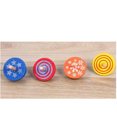 YeahiBaby Wooden Spinning Top - Traditional Colorful Wooden Toy Set for Kids (4 Pieces) - Perfect Gift for Children - Buy Online on GoSupps.com