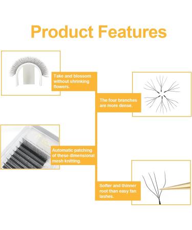 Costory Eyelash Extensions Cluster 4D Volume Lashes Easy Fanning False Lash Black Clover W-shaped Premade Fans Eyelash Extensions Supply 12 Rows (0.07 D Curl 9mm) 4D-007 D 9mm - Buy Online on GoSupps.com