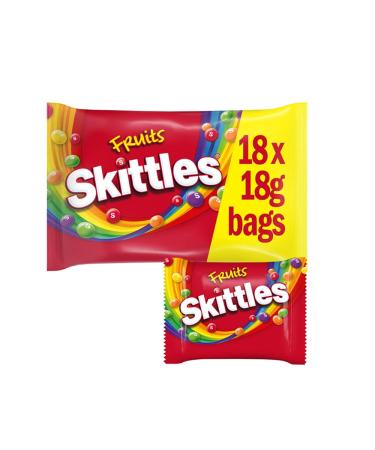 Skittles SKITTLES Pack of 18 mini fruit candy bags 18g (324g) fruit flavor