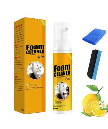Amplesunshine Foam Cleaner Strong Decontamination Cleaners Spray Multifunctional Car Foam Cleaner Powerful Stain Removal Kit Foam Cleaner for Car and House Lemon Flavor (1Pcs 100ML)