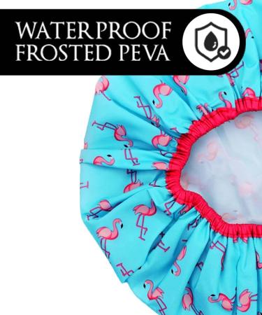 Fashionista Flamingo Oversized Waterproof Shower Cap - Reusable & Adjustable for All Hair Lengths - Buy Online on GoSupps.com