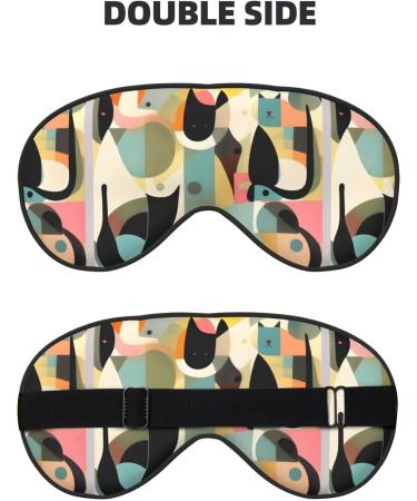 Mid-Century Modern Cat Eye Mask | Unisex Adjustable Blackout Sleep Mask for Travel Yoga & Naps - Buy Online on GoSupps.com