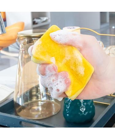 Unizhouxi 4Pcs/Set Dishwashing Sponge Wear-resistant Thickened Design Useful Delicate Design Cleaning Sponge Multicolor - Buy Online on GoSupps.com