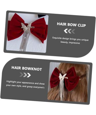 tassel hair clip bow hair clip bow hair barrettes hair bow clip hair barrettes for women ribbon hair bows Grosgrain sparkly tassel barrettes big bow makeup rhinestones girl Miss - Buy Online on GoSupps.com