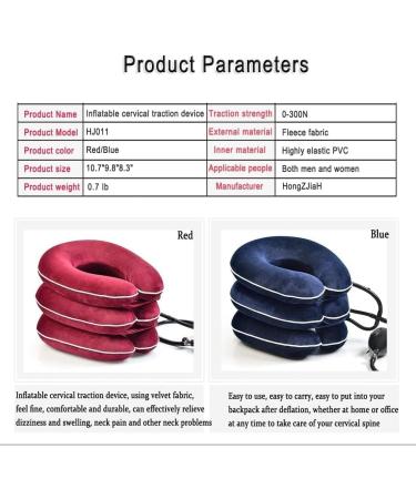 Nakeah Samnuerly Neck Traction Device - Adjustable Inflatable Neck Support for Pain Relief & Correction | Red - Buy Online on GoSupps.com