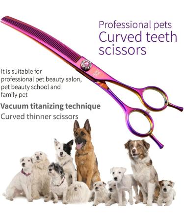 Fenice Peak 7.0'' Curved Thinning Shears | Professional Dog Grooming Scissors with 440C Steel Blades | Sharp & Durable for Dogs and Cats - Buy Online on GoSupps.com