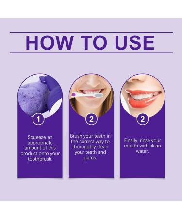 Purple Teeth Cleaning Mousse Cleans and Cares for Teeth Oral Care Removes Stains Gentle Teeth Cleaning Mousse - Buy Online on GoSupps.com