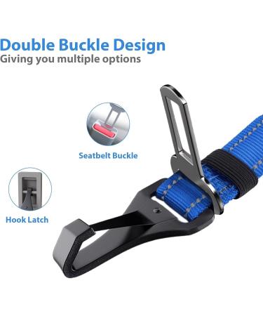 IOKHEIRA Adjustable Dog Seat Belt for Car - Universal Plug & Locking Bar - Ocean Blue - Safe Travel for Dogs - Buy Online on GoSupps.com