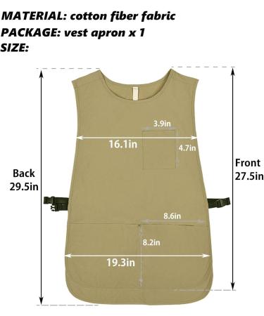Waterproof Barber Apron Smock | Hair Stylist Vest with 4 Pockets | Unisex Khaki Hairdresser Jacket - Buy Online on GoSupps.com