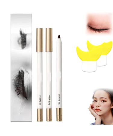 behound Long Lasting Waterproof Eyeliner Pencil Eyeliner Stick Drying Lastin Long Lasting Eyeliner 24 Hour Waterproof Eye Liner Waterproof Smudge Proof Pencil with Sharpener (Black*2)