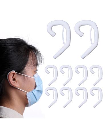 2021 upgrade silicone protectors hook for mask bracket with upholstered tape ear spear ear bracket Reusable anti-slip earrings for adults and children universal (5 pairs)