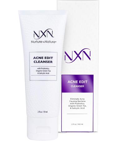 NxN Acne Facial Cleanser - Face Wash with Salicylic Acid, Green Tea & Probiotics to Heal Skin, Prevent Blemishes & Breakouts