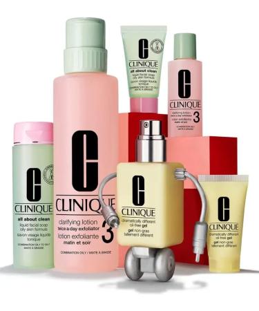 Clinique Skin Care Set - SOAD Facial + Clarifying Lotion 3 + Oil Free Gel Medium Honey 09 - 3.14 Oz - 6 Piece Set - Buy Online on GoSupps.com