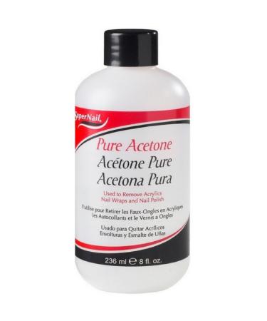 Super Nail Pure Acetone Polish Remover 8 oz (Pack of 2)