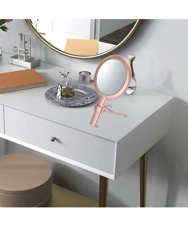 Double-Sided Handheld Makeup Mirror with Stand - B Beauty Planet 1x/30x Magnification Rose Gold 6in Round Vanity Mirror for Women - Buy Online on GoSupps.com