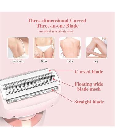 Professional Silk Glide Pro Shaver Electric Shaver for Women Portable Rechargeable Legs Trimmer 2 in 1 Electric Shaver Razors for Women Private Area (Pink) - Buy Online on GoSupps.com