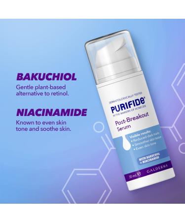 Purifide by Acnecide Post-Breakout Niacinamide Serum with Bakuchiol for Acne Prone Skin & Blemish Control 30ml - Buy Online on GoSupps.com