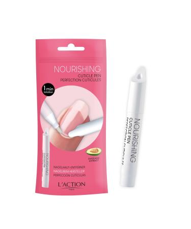 L'Action Paris Nourishing Cuticle Pen Repairs Moisturises and Nourishes Cuticles Easy to Use Applicator Helps Remove Dead Skin Manicure Pen with Avocado Extract 4ml