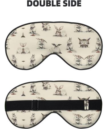 Rabbit Background Eye Mask - Soft Elastic & Adjustable | Comfortable Sleep Mask for Men & Women - Shop Internationally - Buy Online on GoSupps.com