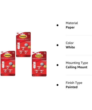 Command 17008-ES Ceiling 9 Hooks  12 Foam Strips per  White - Buy Online on GoSupps.com