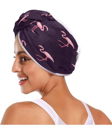 Pink Flamingo Dry Hair Cap Set | Quick Drying Towel & Button Headband | Super Absorbent & Soft | Perfect for International Shipping - Buy Online on GoSupps.com