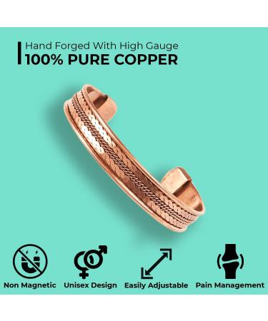Juccini Copper Bracelet for Arthritis Pain Relief - High Gauge Pure Copper Bracelet for Men & Women - Chain Healer 1 pc - Buy Online on GoSupps.com
