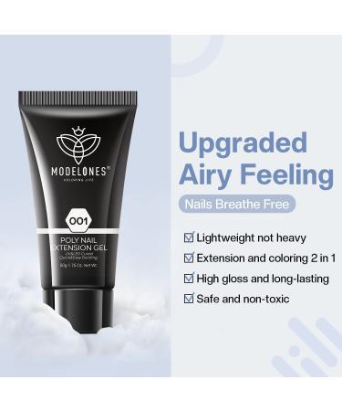 Modelones Polygel White 50ml - Milky White Poly Nail Gel for Quick Extensions | DIY Acrylic Nail Builder - Buy Online on GoSupps.com
